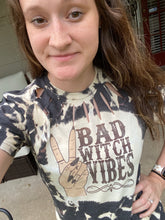Load image into Gallery viewer, Bad Witch Vibes Bleached Shirt/ Graphic Tee