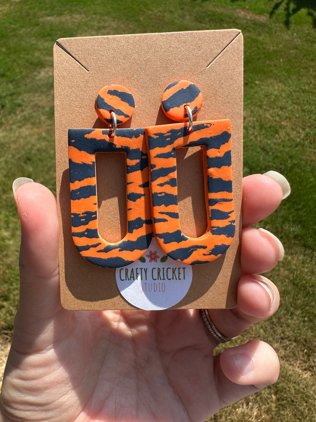 Tiger Stripe Clay Earrings