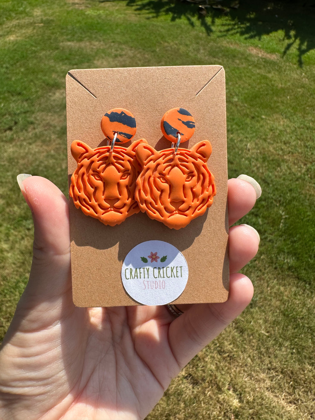 Tiger Clay Earrings