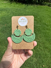 Load image into Gallery viewer, Floral Dangly Polymer Clay Earrings
