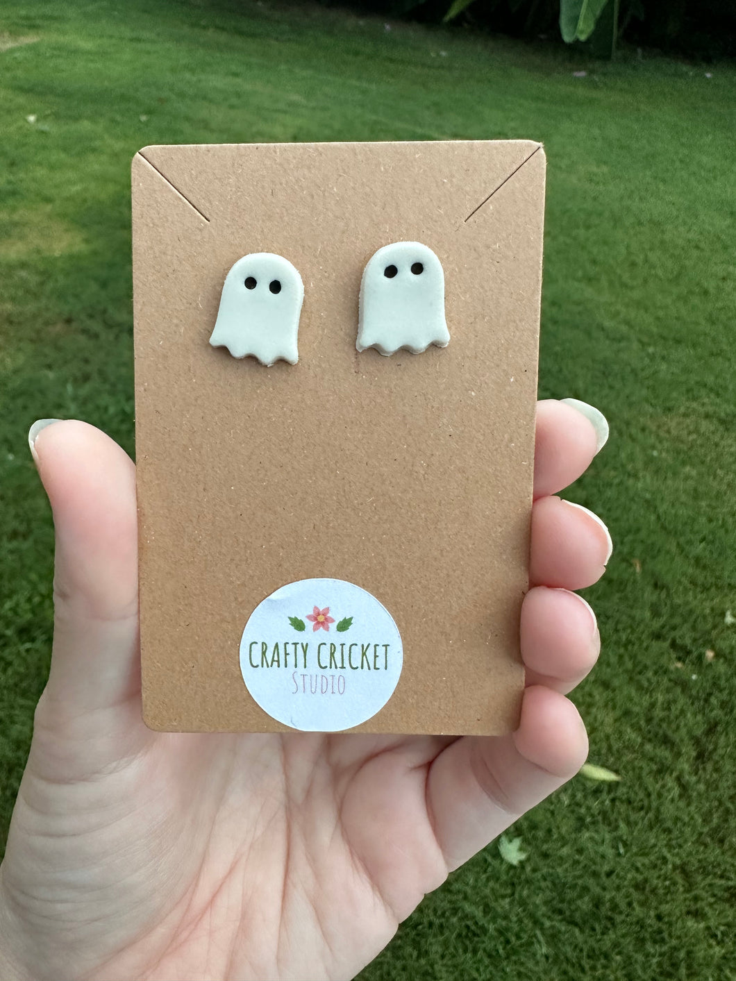 Ghost Stud Clay Earrings