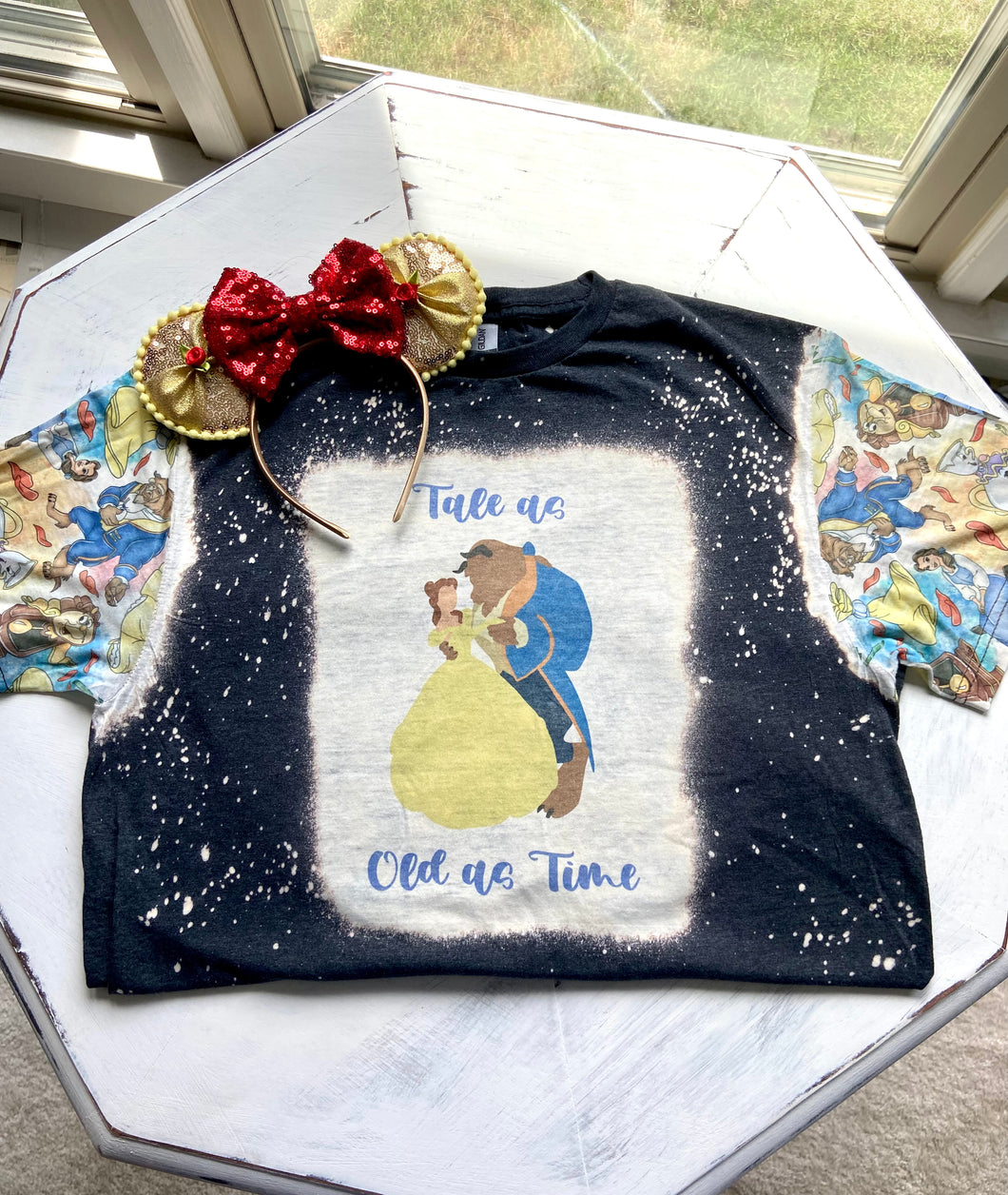 Tale as Old as Time Bleached Shirt with Sleeves