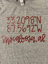 Load image into Gallery viewer, Tuscaloosa Coordinates Vinyl Shirt
