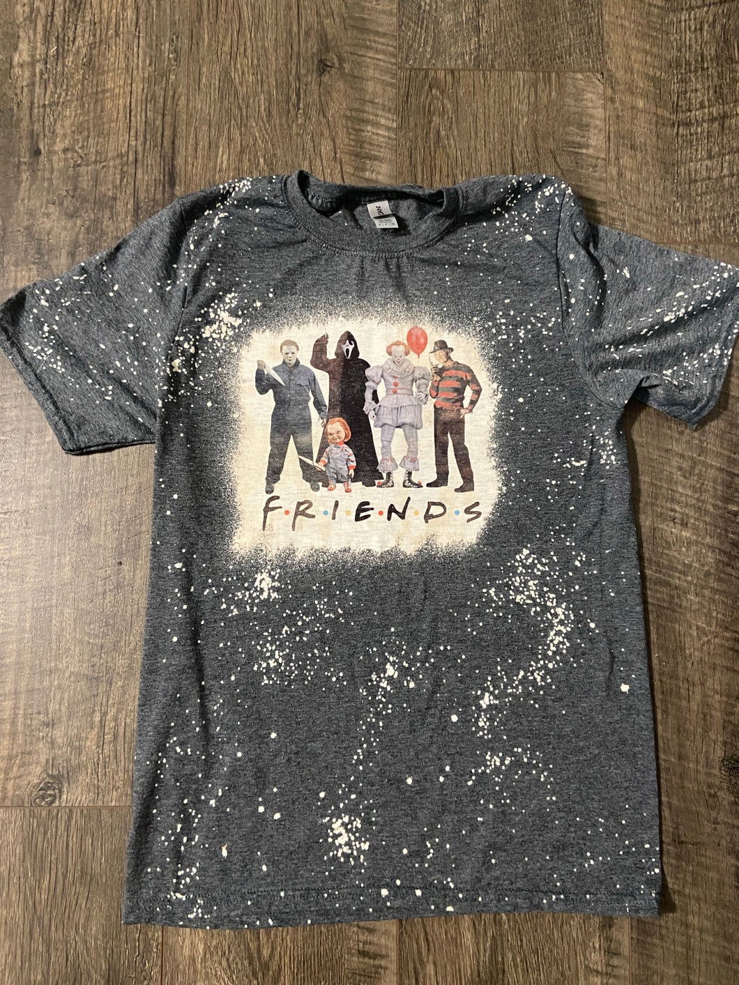 Scary Movie Friends Bleached Shirt/ Graphic Tee