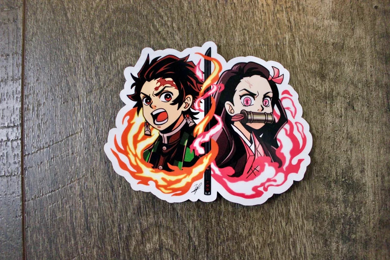 Anime Brother Demon Sister Sticker