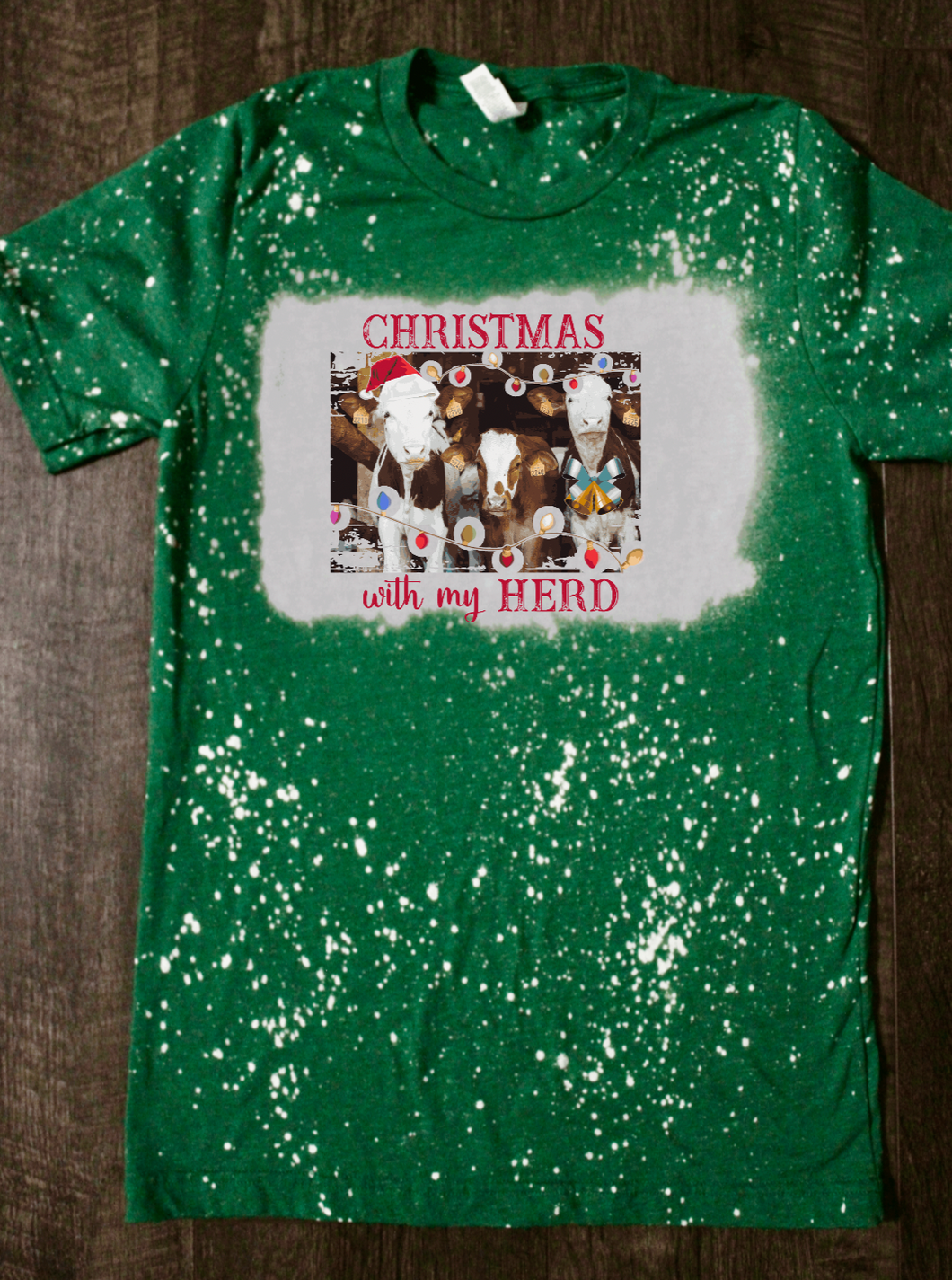 Christmas with my Herd Bleached Shirt