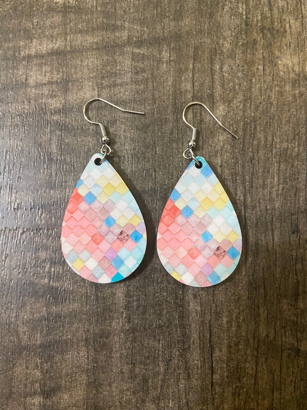 Multi-colored Scale Teardrop Earrings