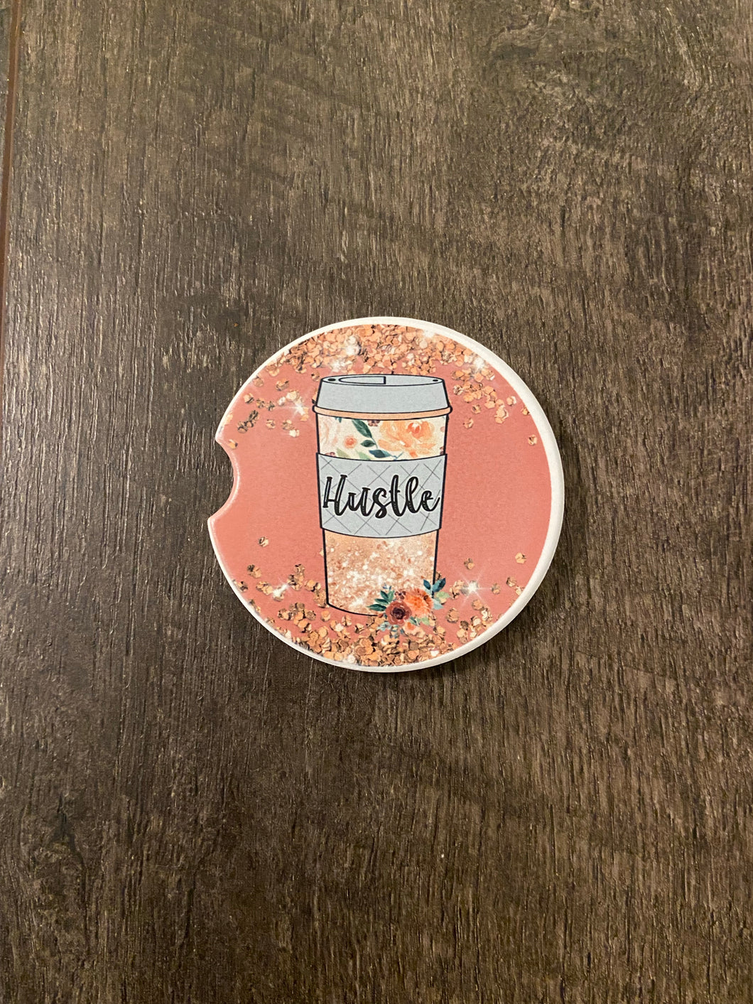 Hustle Coffee Cup Car Coaster