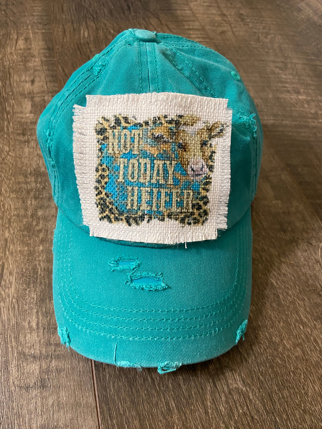 Not Today Heifer Distressed Ponytail Hat