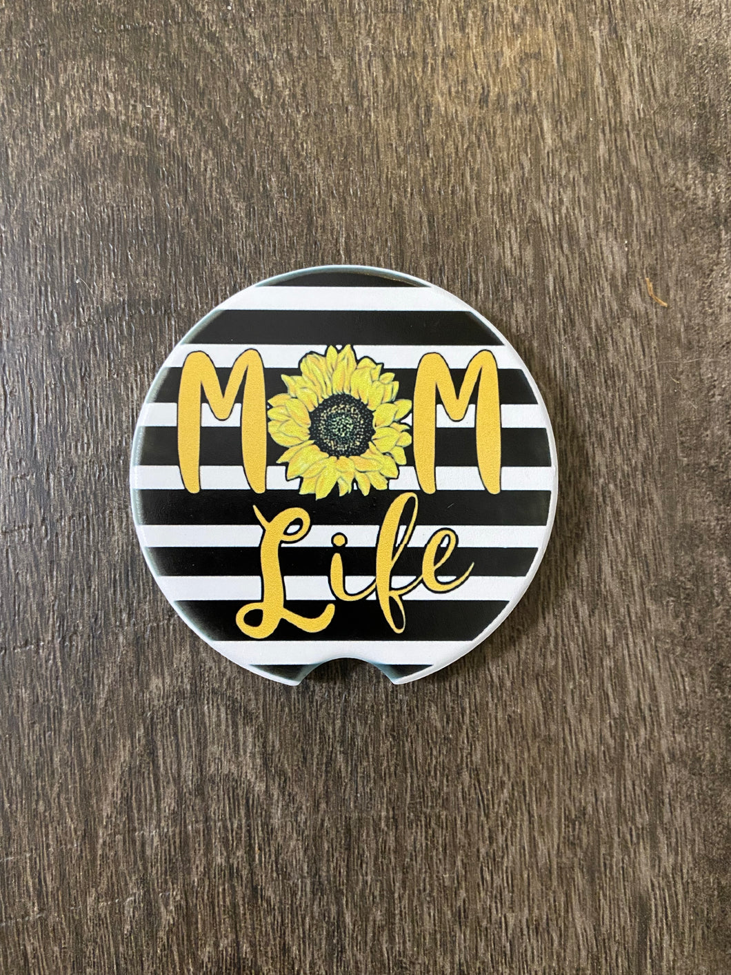 Mom Life Sunflower Car Coaster