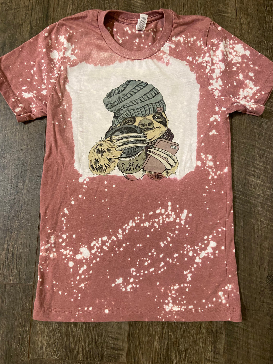 Hipster Sloth Bleached Shirt