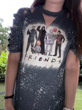 Load image into Gallery viewer, Scary Movie Friends Bleached Shirt/ Graphic Tee
